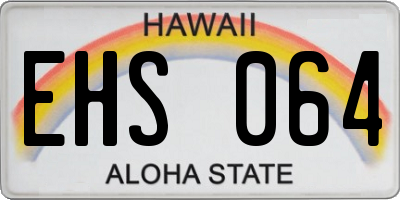 HI license plate EHS064