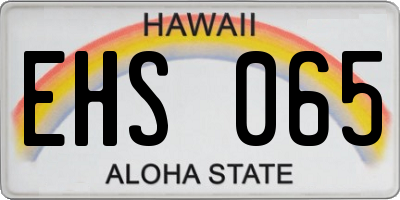 HI license plate EHS065