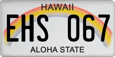 HI license plate EHS067