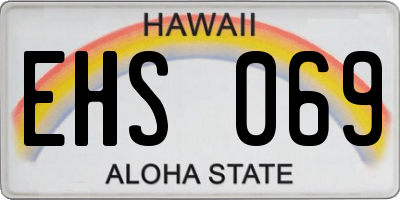 HI license plate EHS069