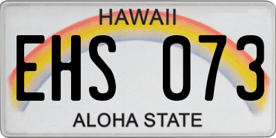HI license plate EHS073