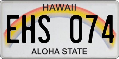 HI license plate EHS074
