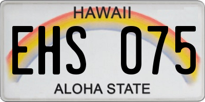 HI license plate EHS075