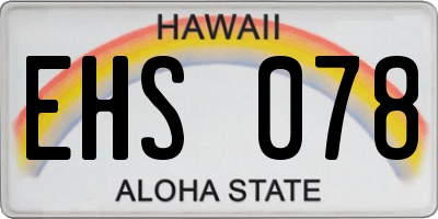 HI license plate EHS078