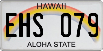 HI license plate EHS079