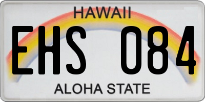 HI license plate EHS084