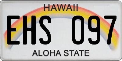 HI license plate EHS097
