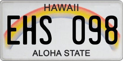 HI license plate EHS098