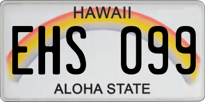 HI license plate EHS099