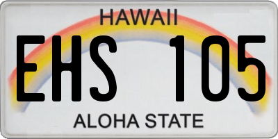 HI license plate EHS105