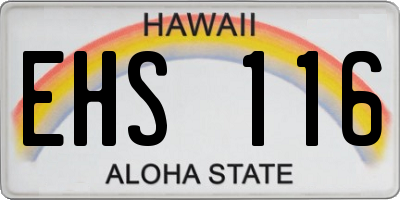 HI license plate EHS116