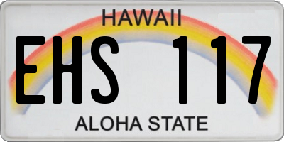 HI license plate EHS117