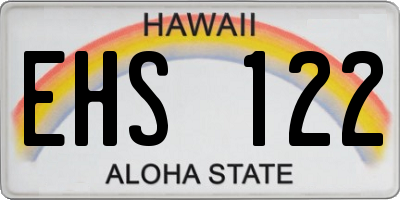HI license plate EHS122