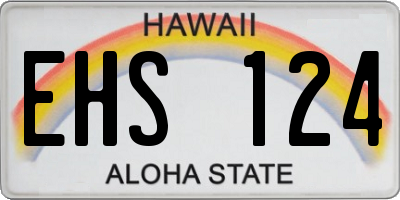 HI license plate EHS124