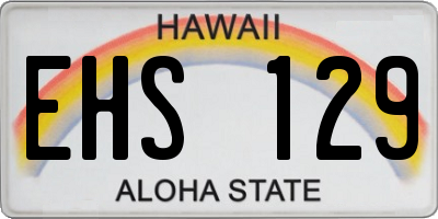 HI license plate EHS129