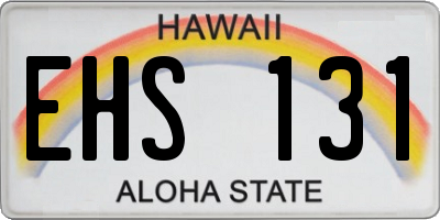 HI license plate EHS131