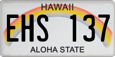 HI license plate EHS137