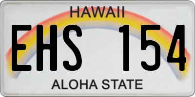HI license plate EHS154