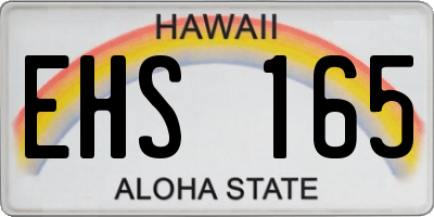 HI license plate EHS165