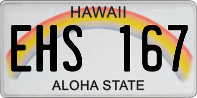 HI license plate EHS167