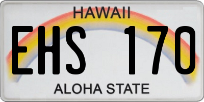 HI license plate EHS170