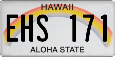 HI license plate EHS171