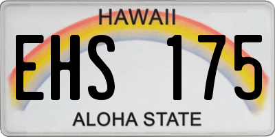 HI license plate EHS175