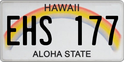 HI license plate EHS177