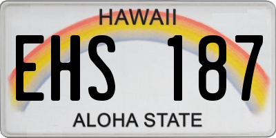 HI license plate EHS187