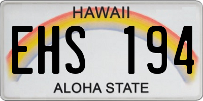 HI license plate EHS194