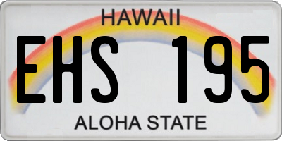 HI license plate EHS195