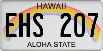 HI license plate EHS207