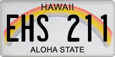 HI license plate EHS211