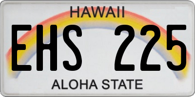 HI license plate EHS225