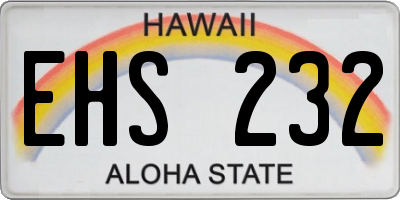 HI license plate EHS232
