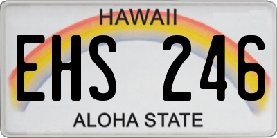 HI license plate EHS246