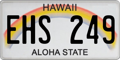 HI license plate EHS249