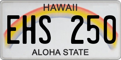 HI license plate EHS250