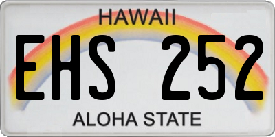 HI license plate EHS252