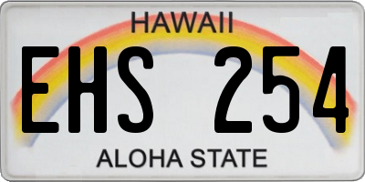 HI license plate EHS254
