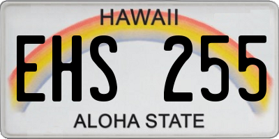HI license plate EHS255
