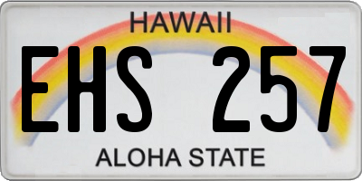 HI license plate EHS257