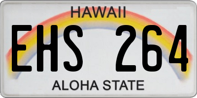 HI license plate EHS264