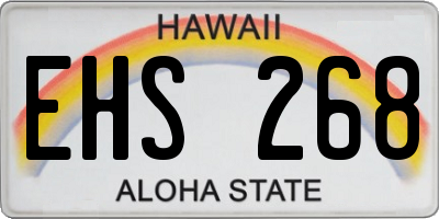 HI license plate EHS268