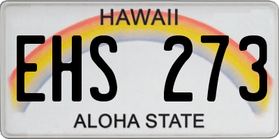 HI license plate EHS273