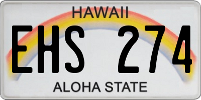 HI license plate EHS274