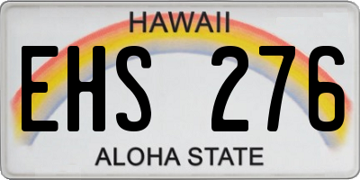 HI license plate EHS276