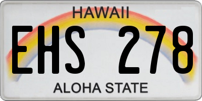 HI license plate EHS278