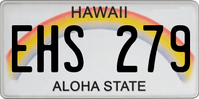 HI license plate EHS279