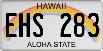 HI license plate EHS283
